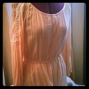 peach boho vintage inspired dress by purple snow M